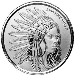 Scottsdale Buffalo Girl 1oz Silver Round with Privy