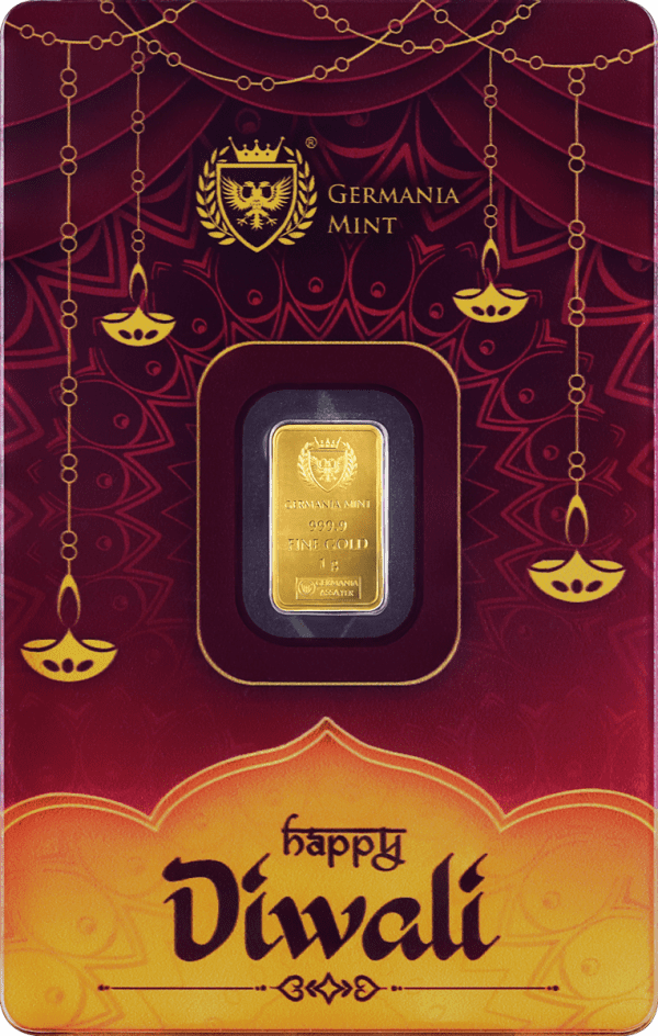 Germania Gold Minted Bar 1g Diwali