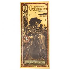10 Arizona Goldbacks, Aurum Gold Foil Note 24k